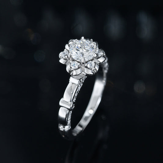 1 Carat Round G-Color High Carbon Diamond Ring – 6mm Dainty Everyday Luxury for Women