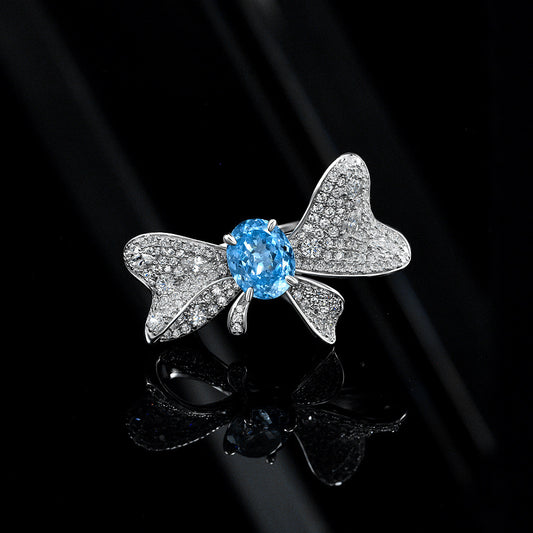 4.5 Carat Lotus Cut Lab-Created Ruby Ring – Butterfly Design, Modern Oriental Luxury