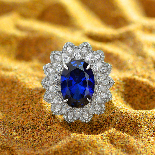 5 Carat Oval Lab Ruby or Sapphire Ring – 12×15mm Sterling Silver 2025 Luxury European Design