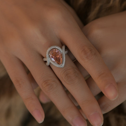 9 Carat Color-Changing Padparadscha Oval Ring – 9×14mm Ice-Flower Cut, Sterling Silver Luxury 2025 Design