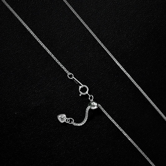 1mm Wide Choker Chain 925 Silver Necklace, 60cm Adjustable