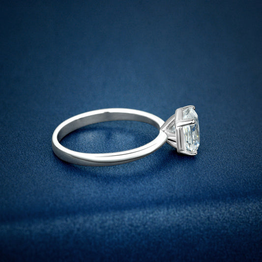 Sterling Silver Ring square cut 1.5 ct wedding