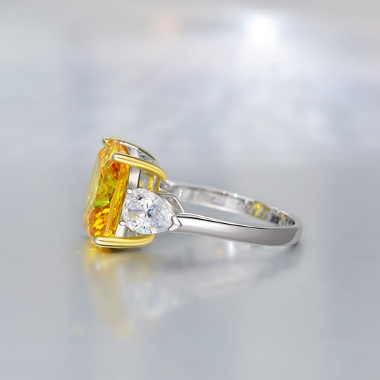 4 Carat Brilliant Cut High Carbon Diamond Ring in Sterling Silver – Luxury Bridal Style