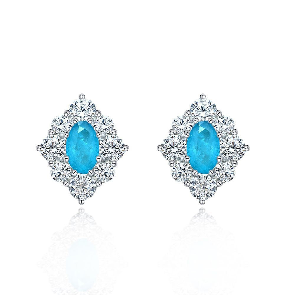 S925 Sterling Silver 1.5ct Oval 6x9mm Earrings for Women | Unique Personality Stud Earrings