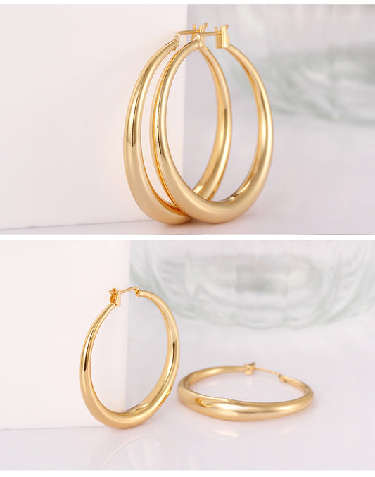 18K Gold plated Earrings Novel style Hoop style
