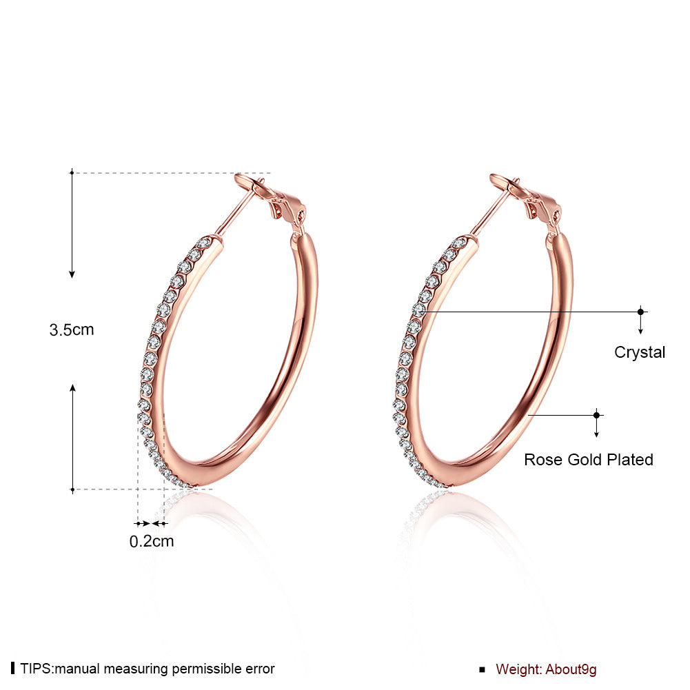 Boucles d'oreilles créoles 3,5 cm – Créoles plaquées or blanc de qualité supérieure avec placage épais longue durée pour une élégance au quotidien – Livraison gratuite