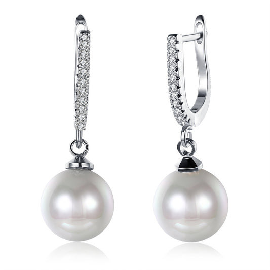 18k Gold plated earrings pearl zirconia