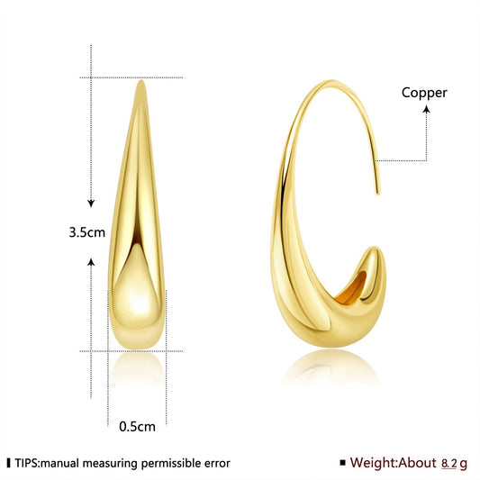 18k Gold plated earrings circle hoop style