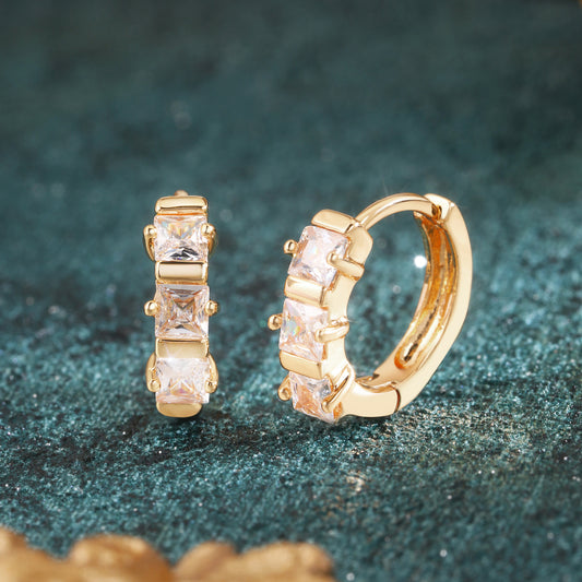 18k Gold plated earrings zirconia fashion