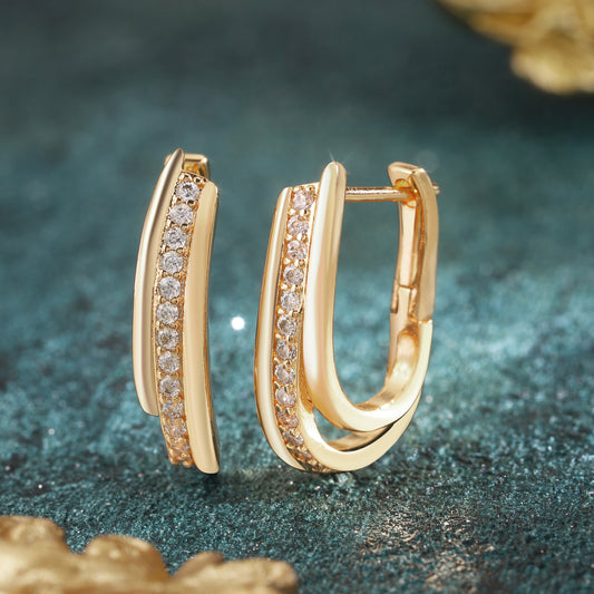 18k Gold plated earrings wavy style
