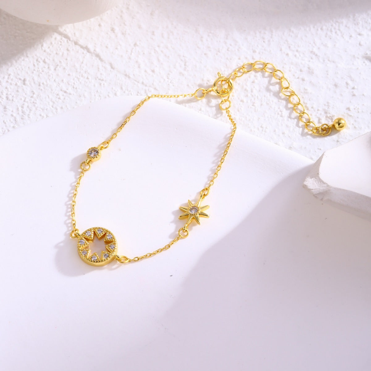 Star Bracelet Sterling Silver Bracelet 18K Gold Plated Bracelet