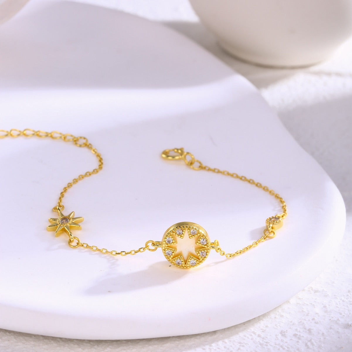 Star Bracelet Sterling Silver Bracelet 18K Gold Plated Bracelet