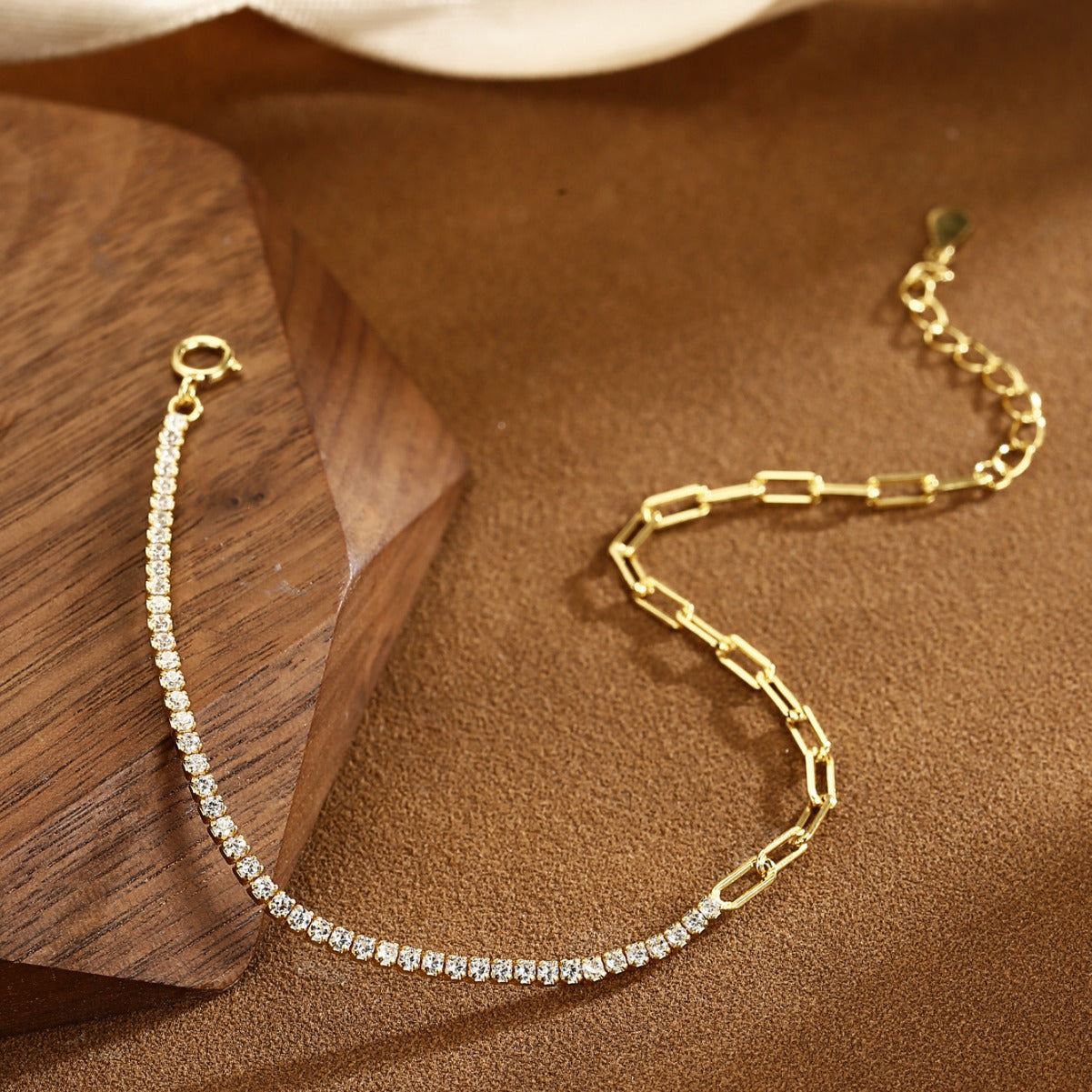 Chain Bracelet Sterling Silver Bracelet 18K Gold Plated Bracelet