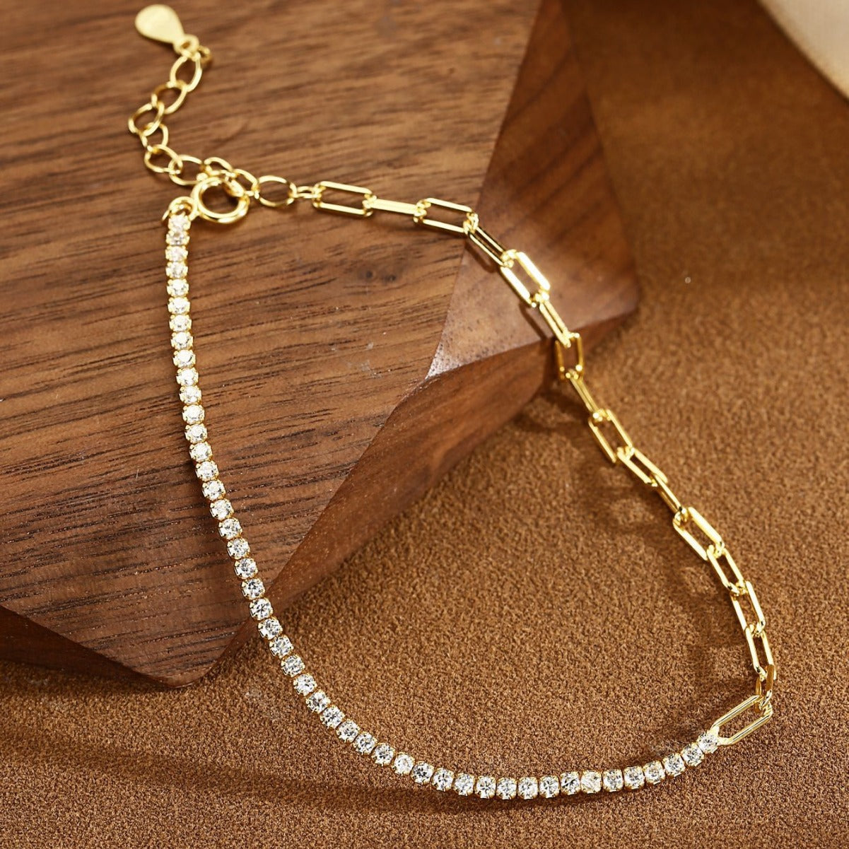 Chain Bracelet Sterling Silver Bracelet 18K Gold Plated Bracelet