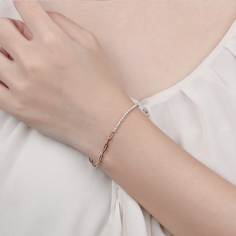 Chain Bracelet Sterling Silver Bracelet 18K Gold Plated Bracelet