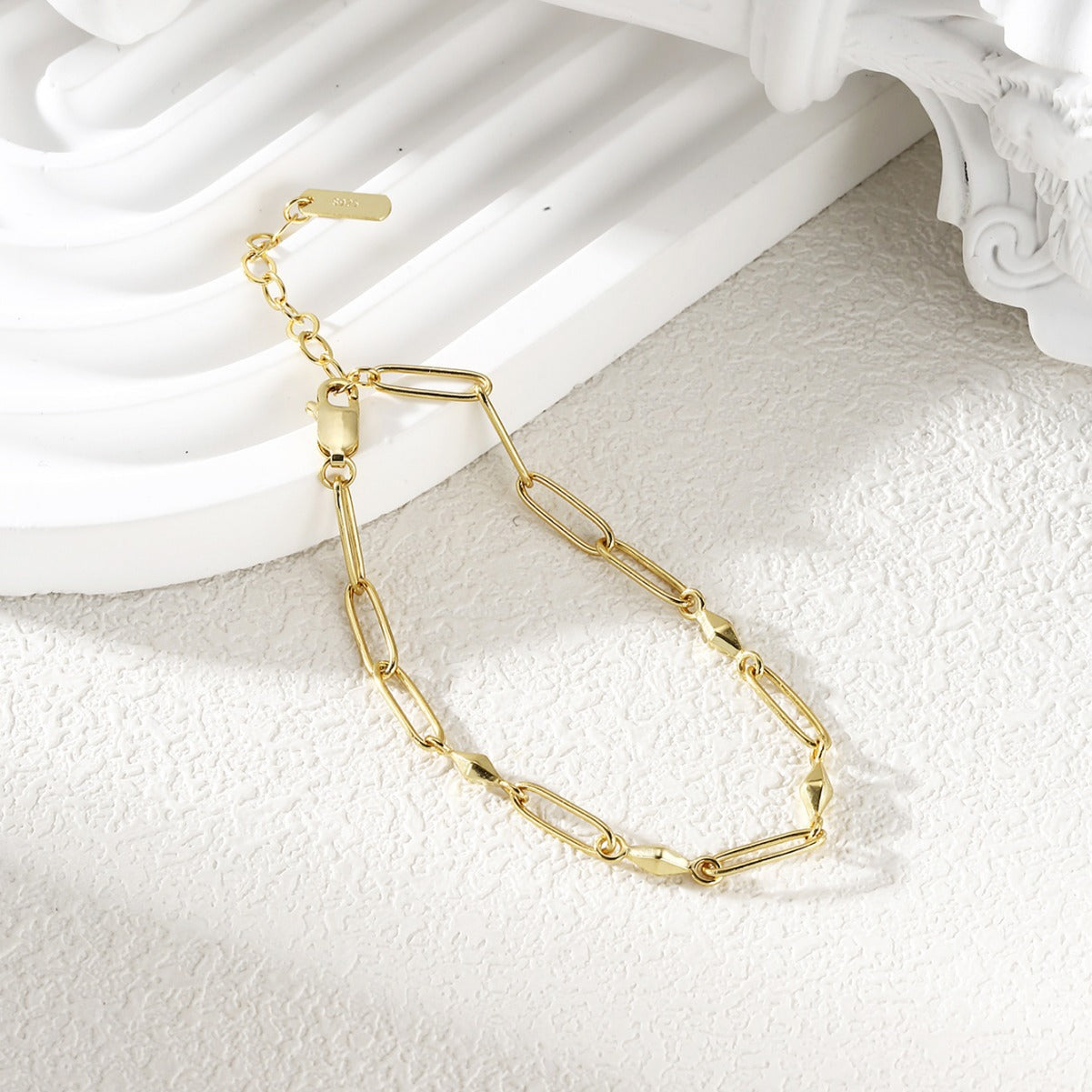 Chain Bracelet Sterling Silver Bracelet 18K Gold Plated Bracelet