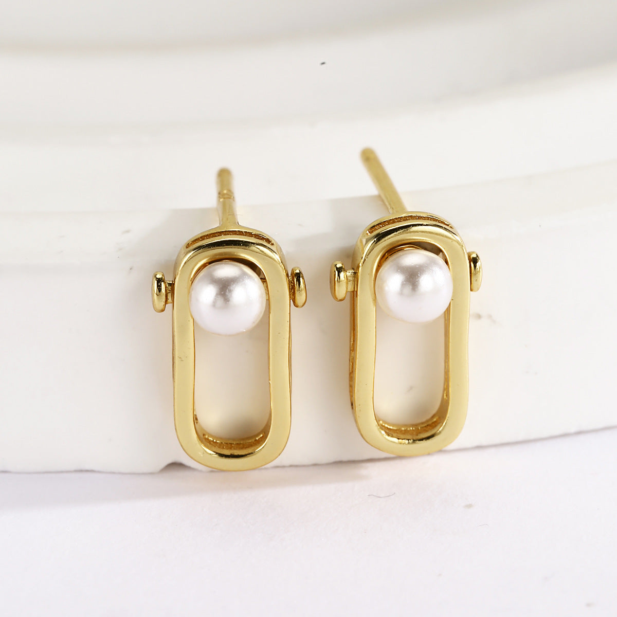 Sterling Silver Earrings 18K Gold Plated Earrings Stud Earrings Freshwater Pearl Earrings