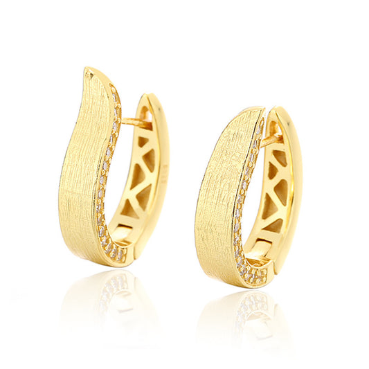 Sterling Silver Earrings 18K Gold Plated Earrings Huggie Earrings