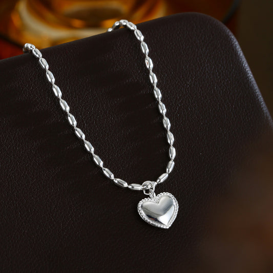 Heart Bracelet Sterling Silver Bracelet Bead Bracelet