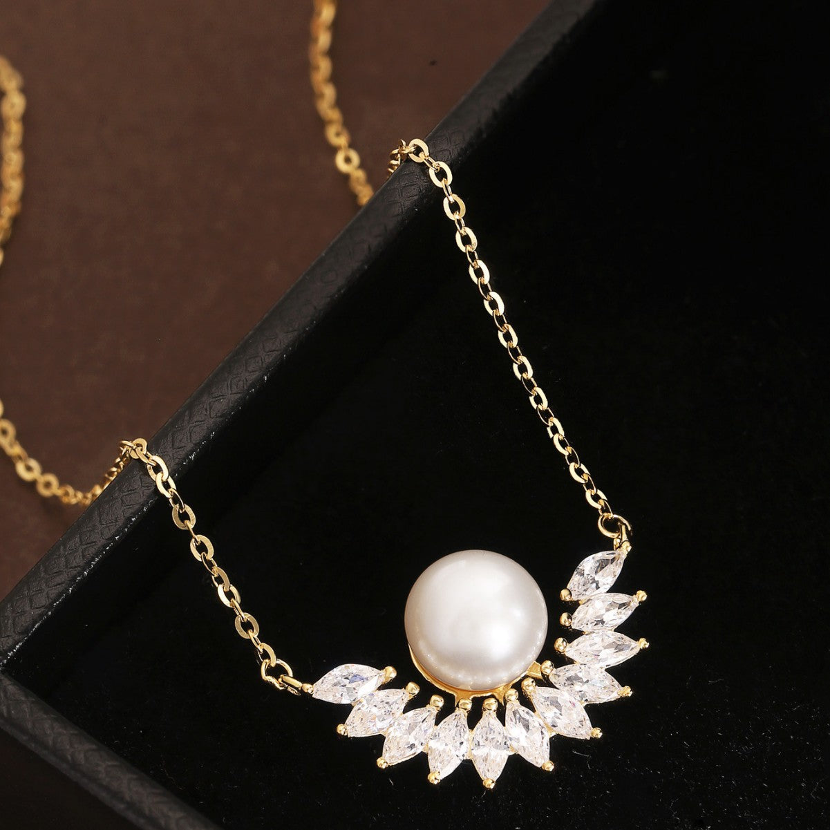 Natural Pearl Necklace Sterling Silver Necklace 18K Gold Plated Necklace