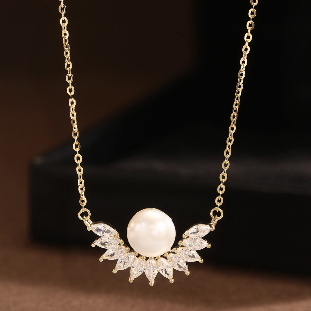 Natural Pearl Necklace Sterling Silver Necklace 18K Gold Plated Necklace