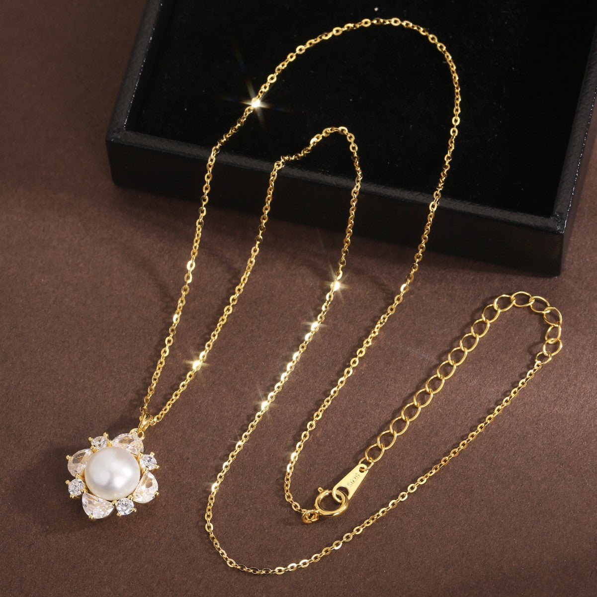 Natural Pearl Necklace Sterling Silver Necklace 18K Gold Plated Necklace