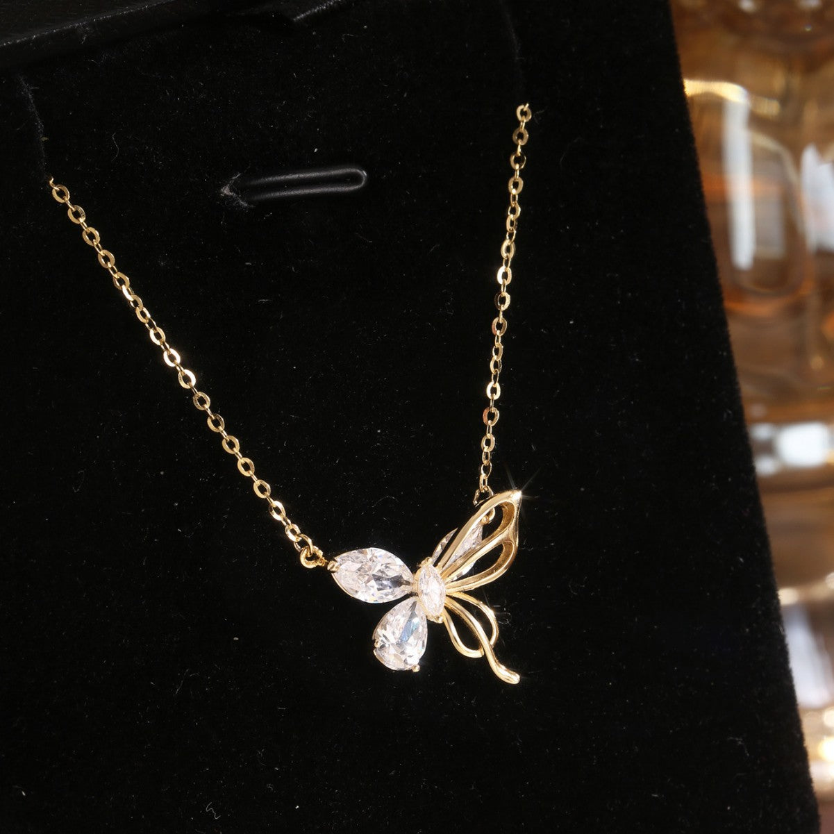 Butterfly Necklace Sterling Silver Necklace 18K Gold Plated Necklace