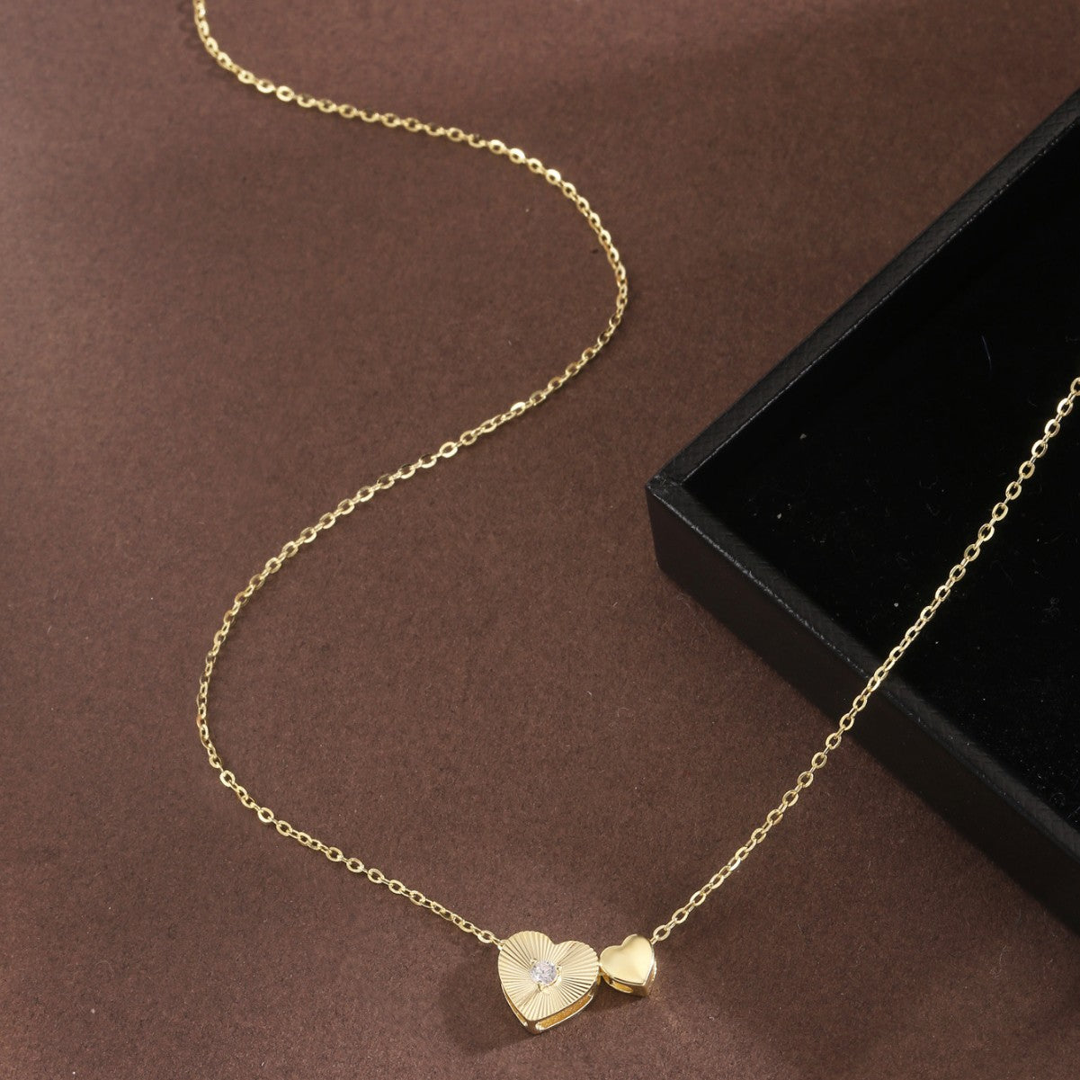 Heart Necklace Sterling Silver Necklace 18K Gold Plated Necklace