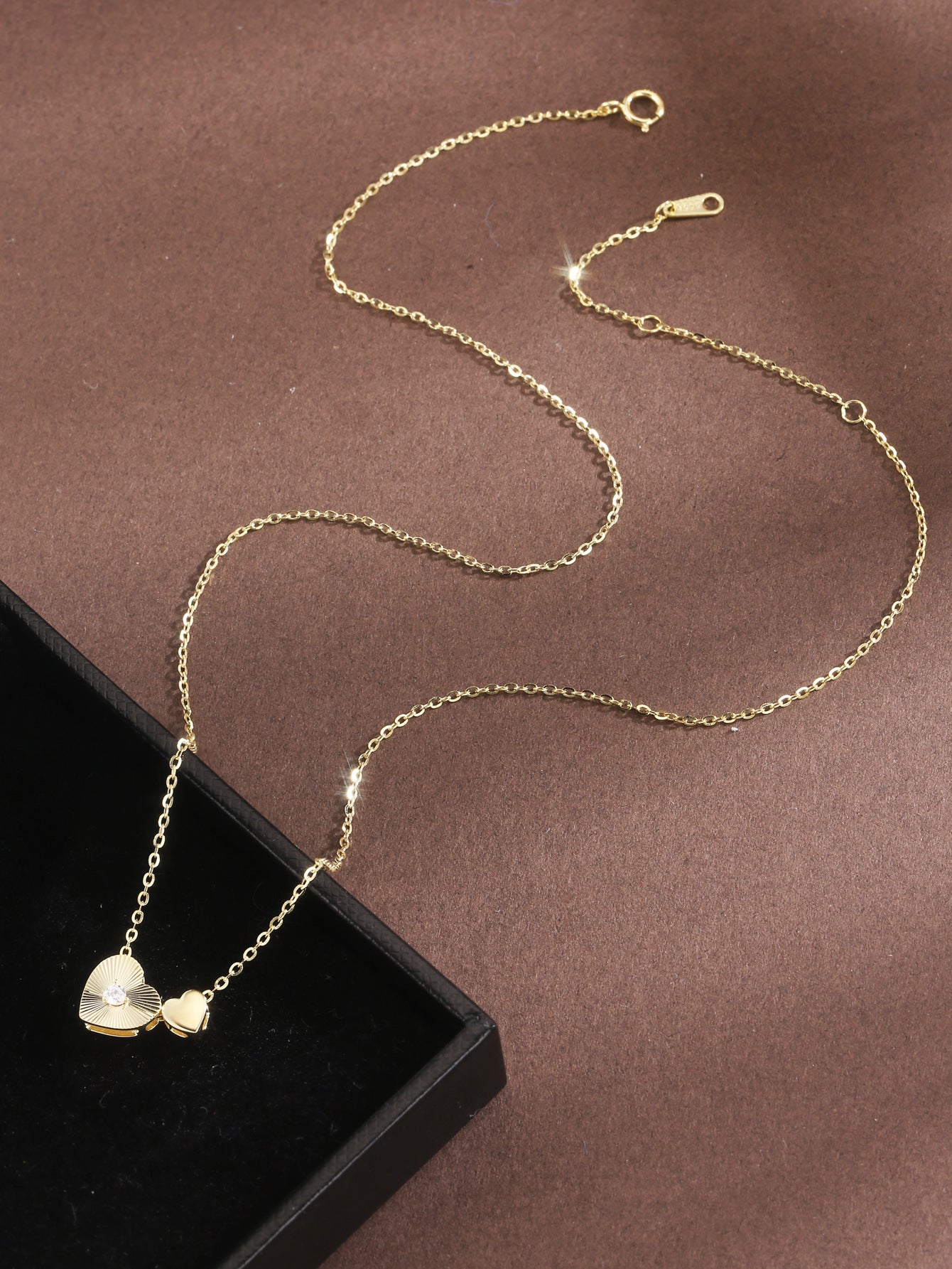 Heart Necklace Sterling Silver Necklace 18K Gold Plated Necklace