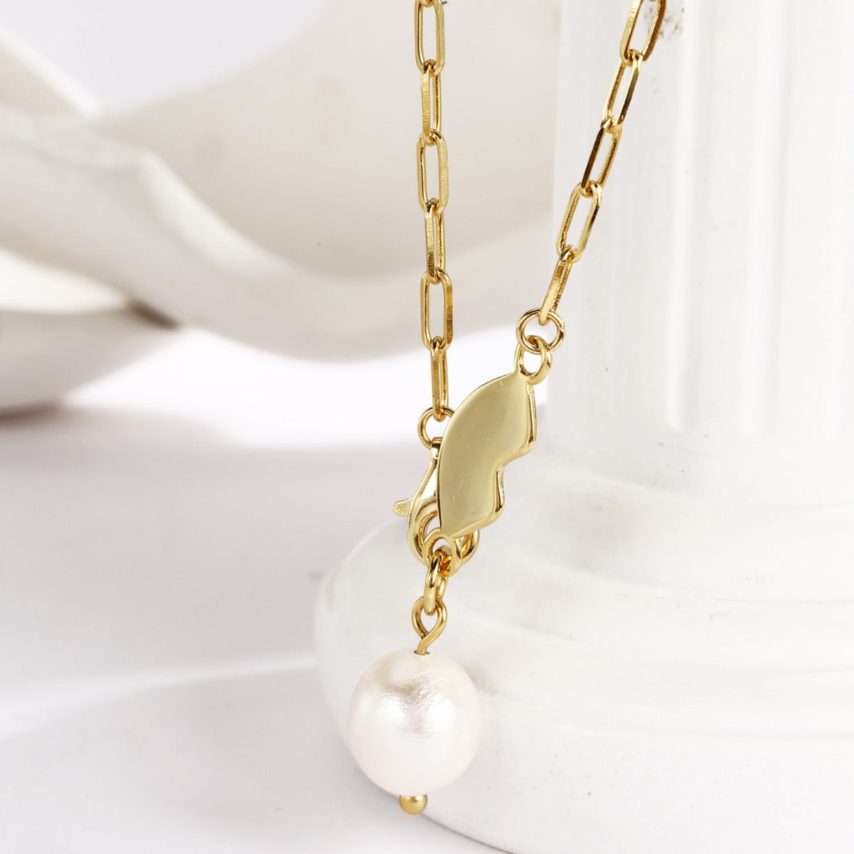 Natural Pearl Necklace Sterling Silver Necklace 18K Gold Plated Necklace