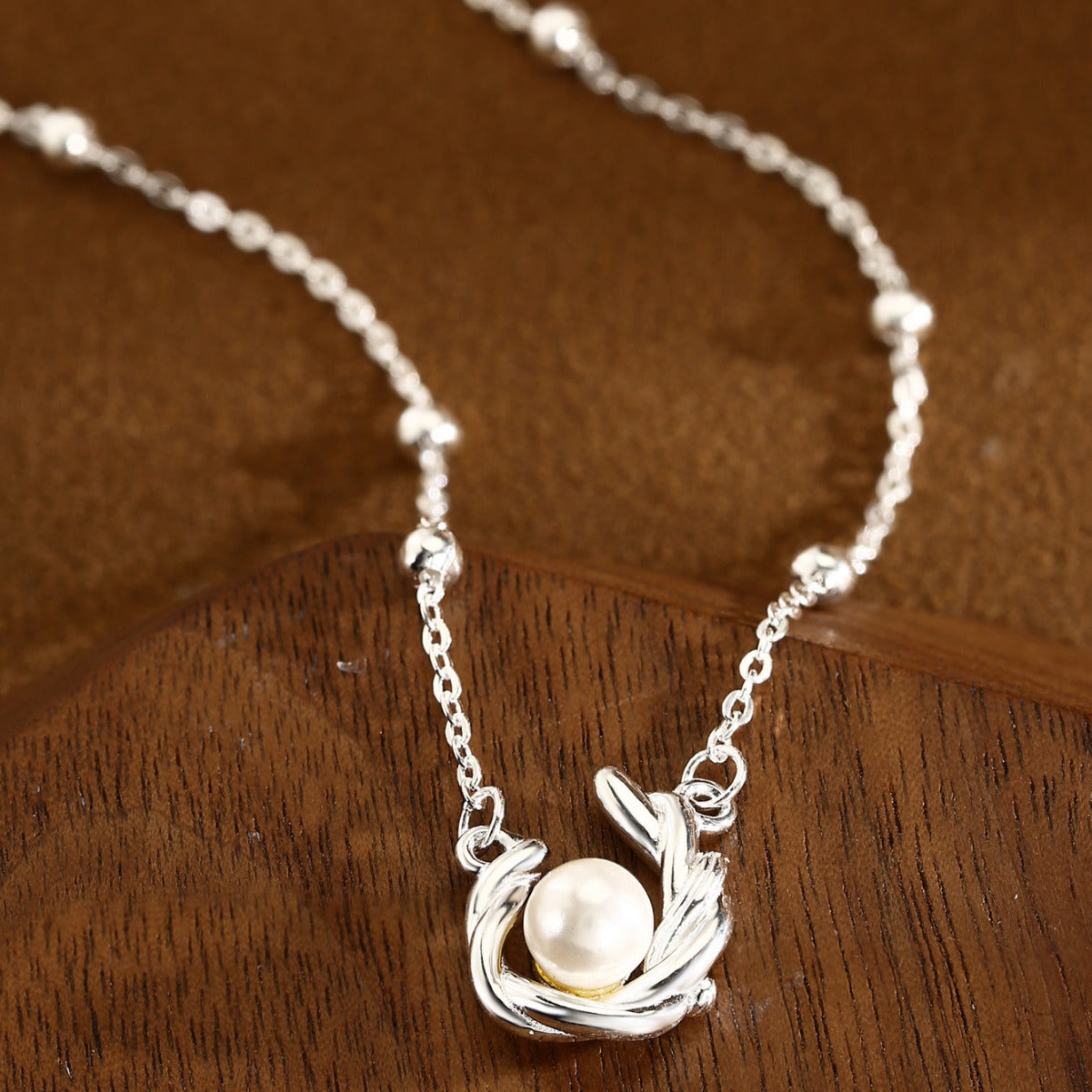 Pearl Necklace Sterling Silver Necklace Bead Necklace