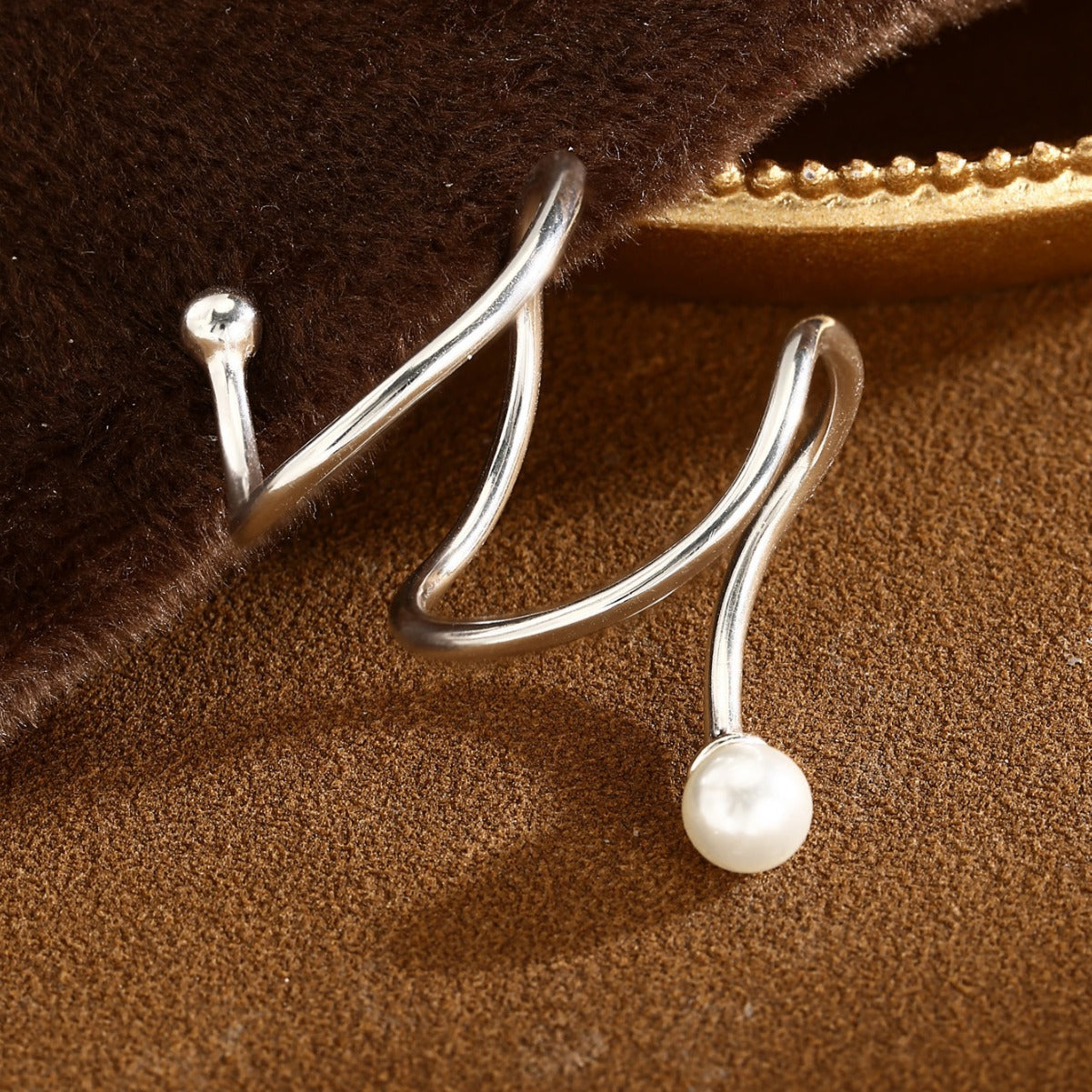 Pearl Ring Sterling Silver Ring Irregular Ring