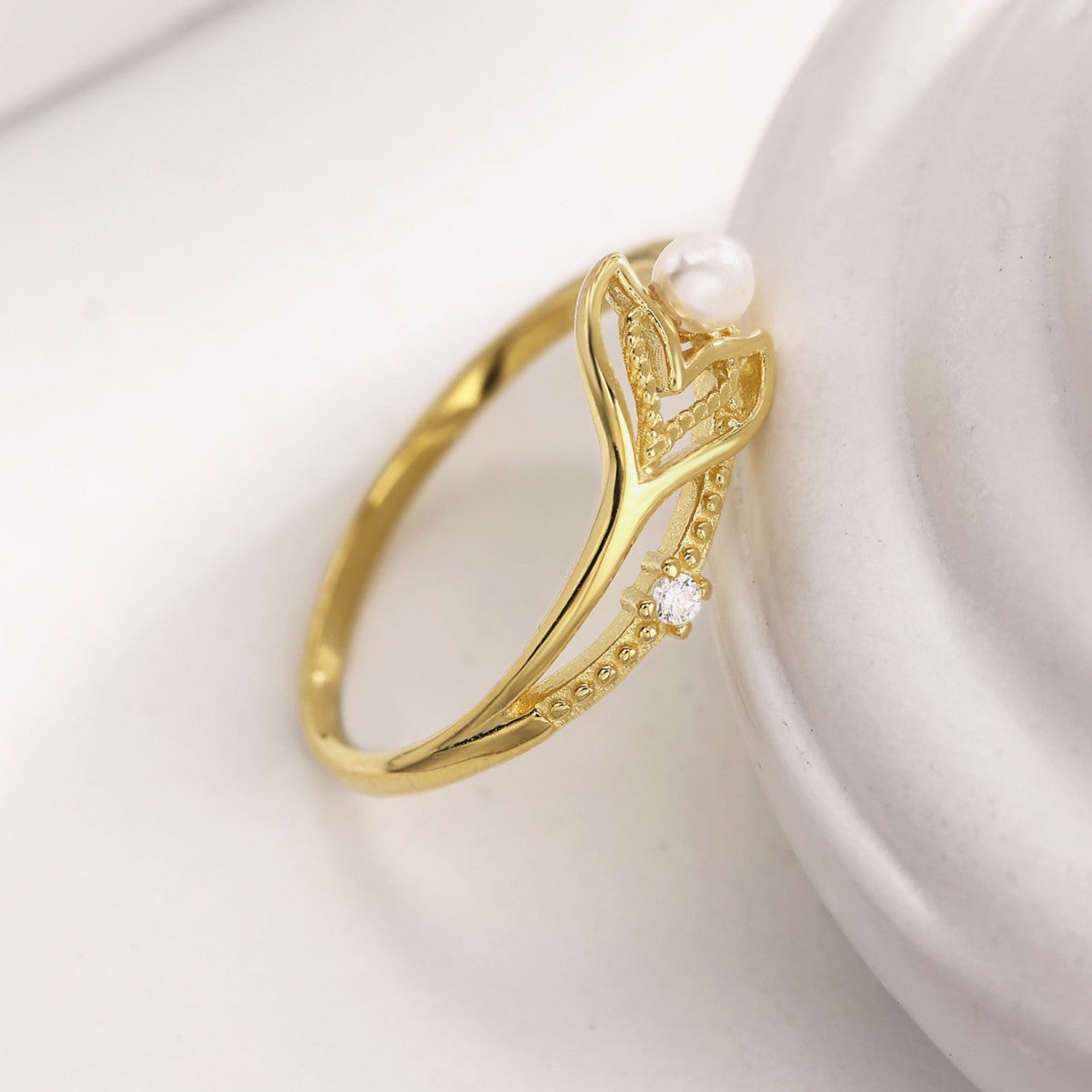 Mermaid Ring Sterling Silver Ring 18K Gold Plated Ring