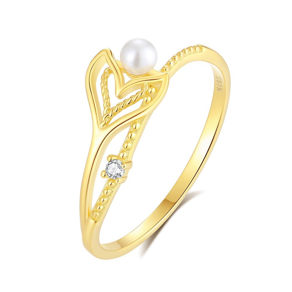 Mermaid Ring Sterling Silver Ring 18K Gold Plated Ring