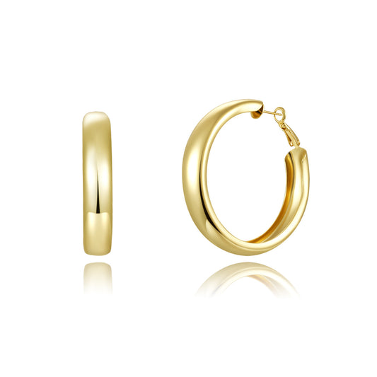 Créoles Premium de 3,05 CM Plaqué Or 18 Carats avec Plaqué Épais Longue Durée pour une Élégance Quotidienne Livraison Gratuite