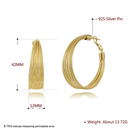 18k Gold plated earrings braid style
