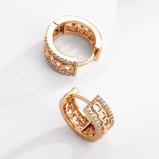 18k Gold plated earrings rose gold crystals new arrival
