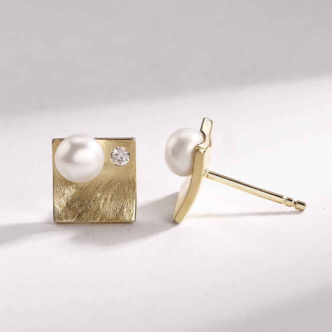 Pearl of Morning Light: a tiny love letter to square-pearl studs
