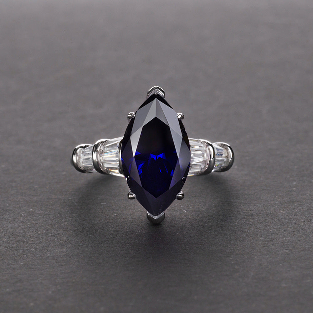 3Ct Marquise 8x14mm High-Carbon Diamond S925 Silver Ring for Women