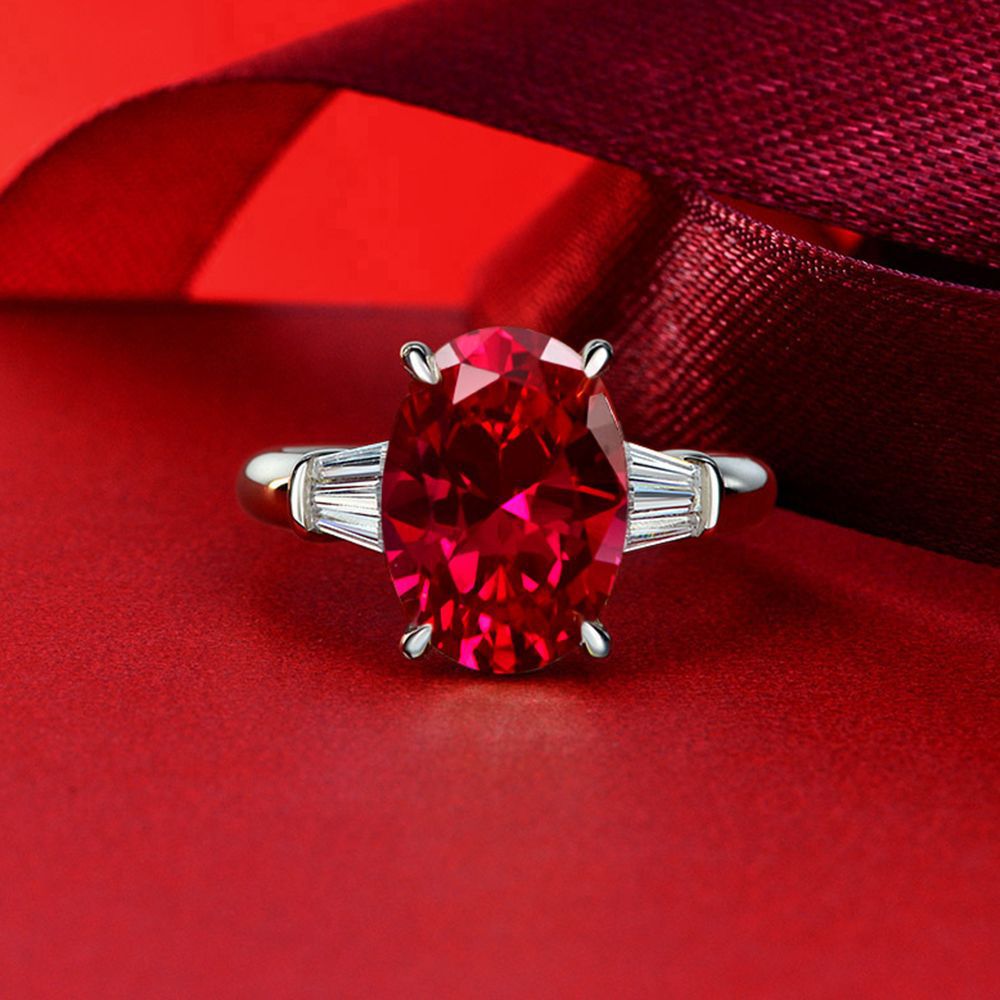 5 Carat 10×14mm Oval Cut High Carbon Diamond Ring – Sterling Silver European Style Minimalist Women’s Jewelry