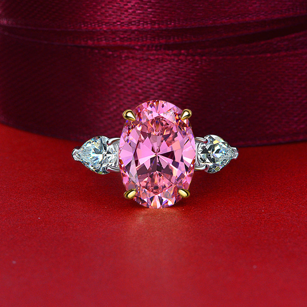 5 Carat Oval Four-Prong High Carbon Diamond Ring – Sterling Silver Minimalist & Brilliant Design