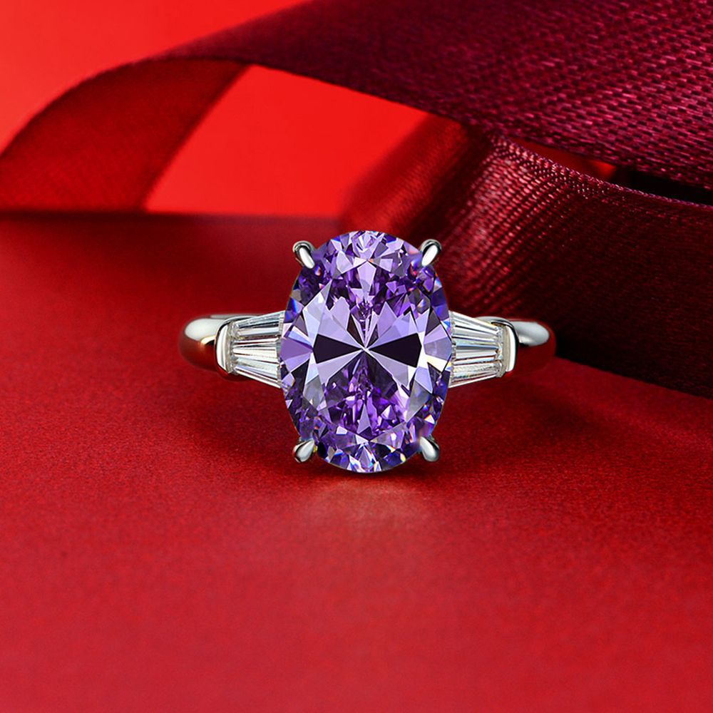 5 Carat 10×14mm Oval Cut High Carbon Diamond Ring – Sterling Silver European Style Minimalist Women’s Jewelry