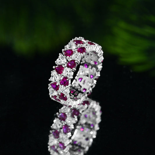 0.15 Carat Heart Cut Contrast Color Ring – Sterling Silver 3×3mm Minimalist 2025 Women’s Jewelry