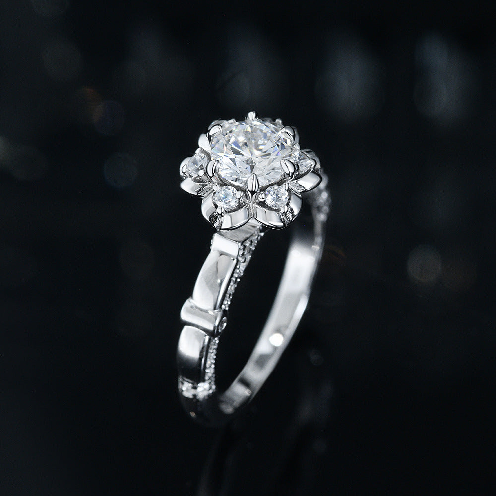 1 Carat Round G-Color High Carbon Diamond Ring – 6mm Dainty Everyday Luxury for Women