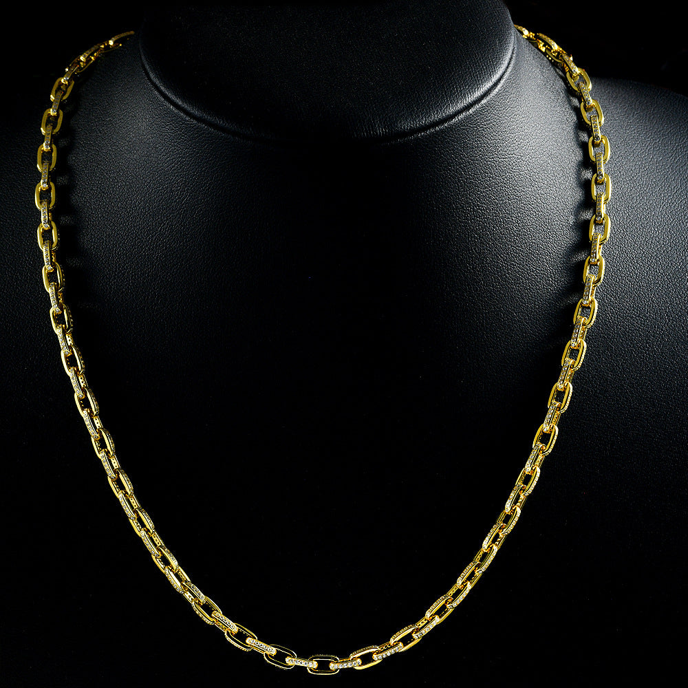 2025 New 8Ct Cushion 8x12mm Cuban Chain 925 Silver Necklace, 37-50cm