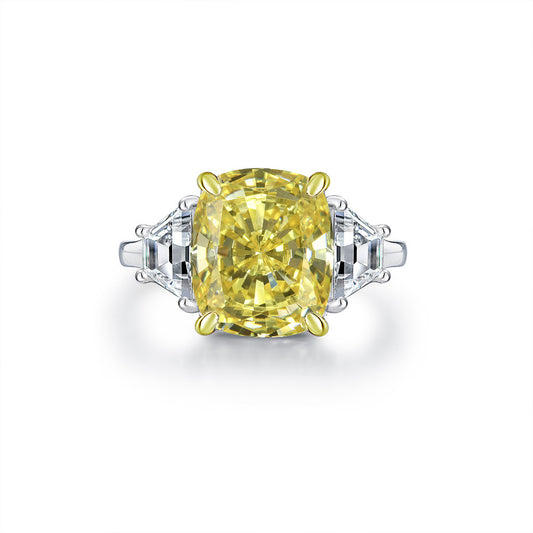 Sterling Silver Ring 10x12mm Oblong Solitaire Ring, 6-Carat Cubic Zirconia, Minimalist & Modern Style, His & Hers Matching Set