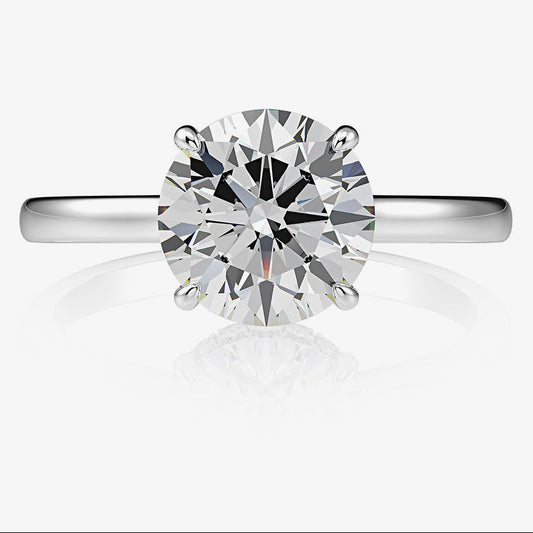 2 Carat Zircon Simulated Diamond Ring – S925 Silver 8mm Minimalist European Bridal Design