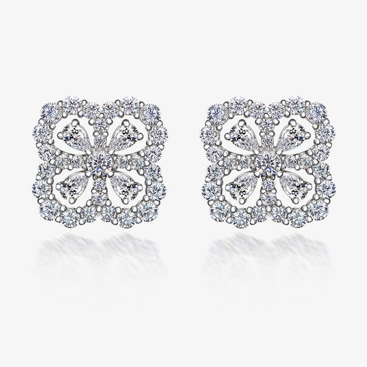 Butterfly-shaped earrings with intricate design on a white background, featuring the SHIPEI JEWELRY brand.