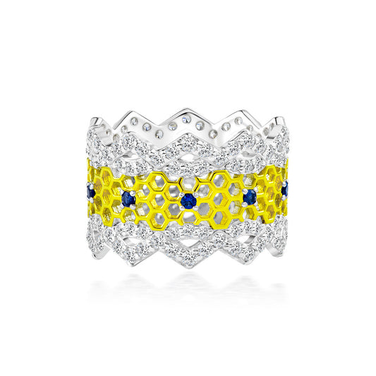 1.5mm Round Cultured Blue Sapphire Bucellati Style Sterling Silver Ring for Women