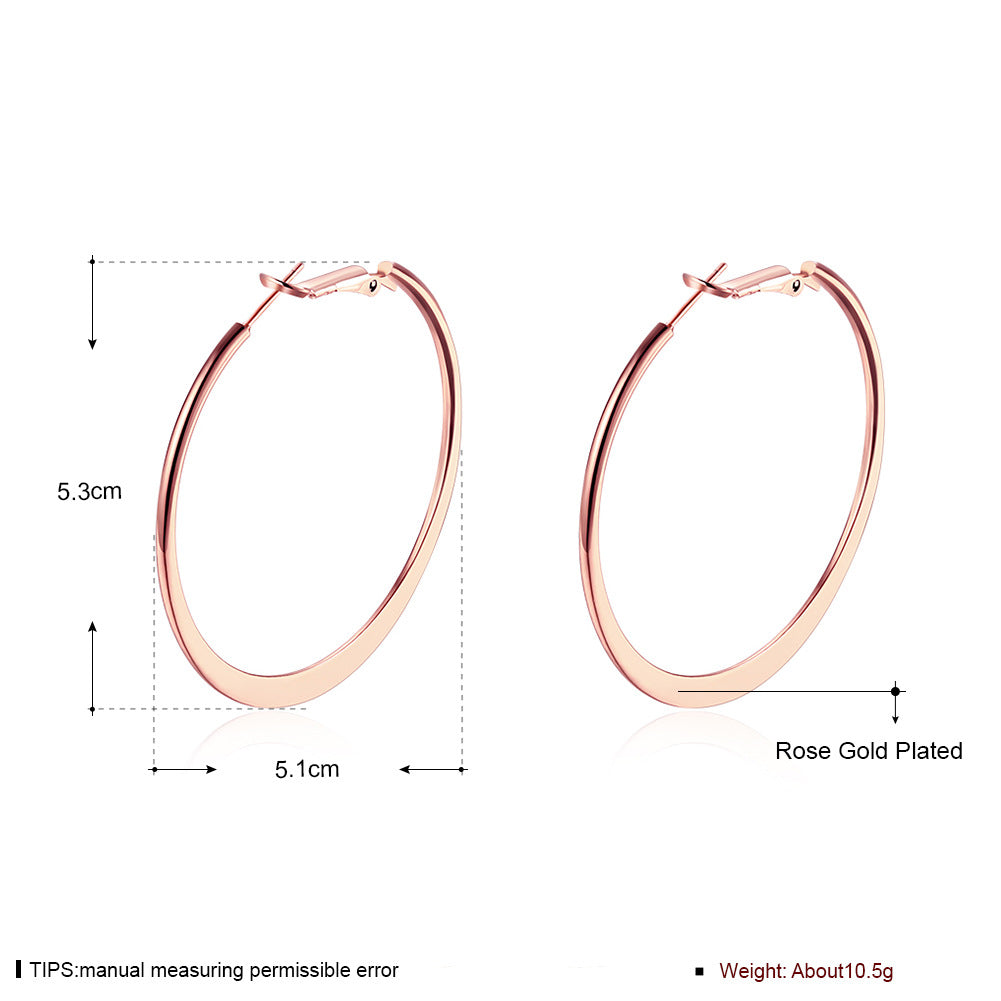 Boucles d'oreilles créoles plaquées or 18 carats de 5,3 cm avec placage épais longue durée pour une élégance quotidienne - Livraison gratuite
